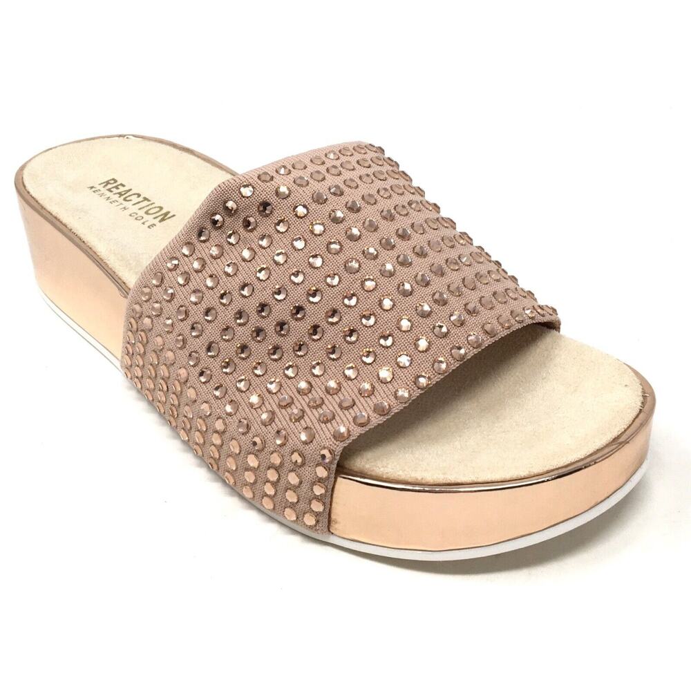 Kenneth Cole Reaction Maila Women's Size 9.5 Stretch Jewel Slide Sandals Shoes